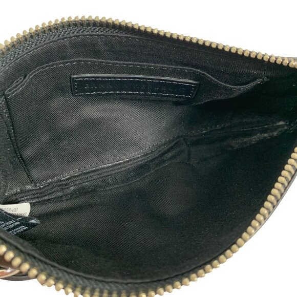 Y2K Banana Republic Black Leather Clutch Zipper Pouch Silver Buckles Fall 2004 - Picture 8 of 9